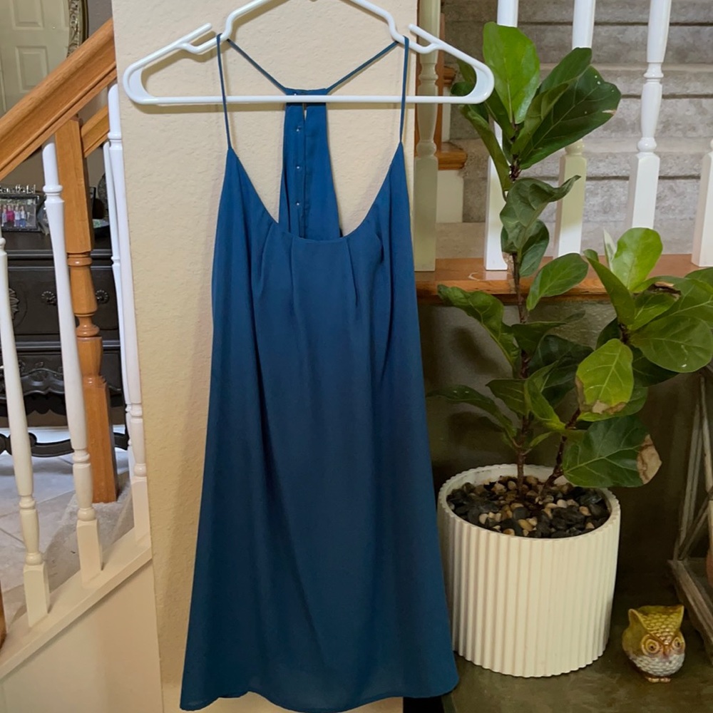 Love Lucy Love Size Small Blue Lined Sleeveless Racerback Dress